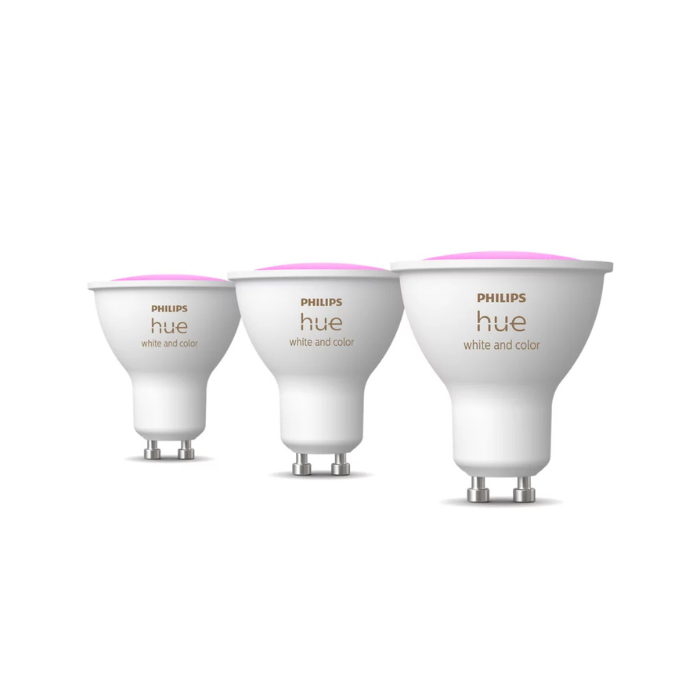 Phillips Hue LED GU10 Spotlights | Smart RGBW | 4.2W 3 Pack